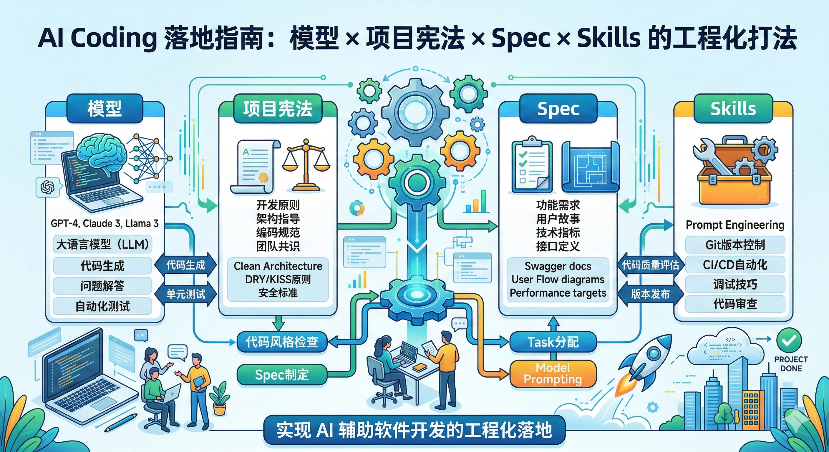AI Coding 落地指南：模型 × 项目宪法 × Spec × Skills 的工程化打法